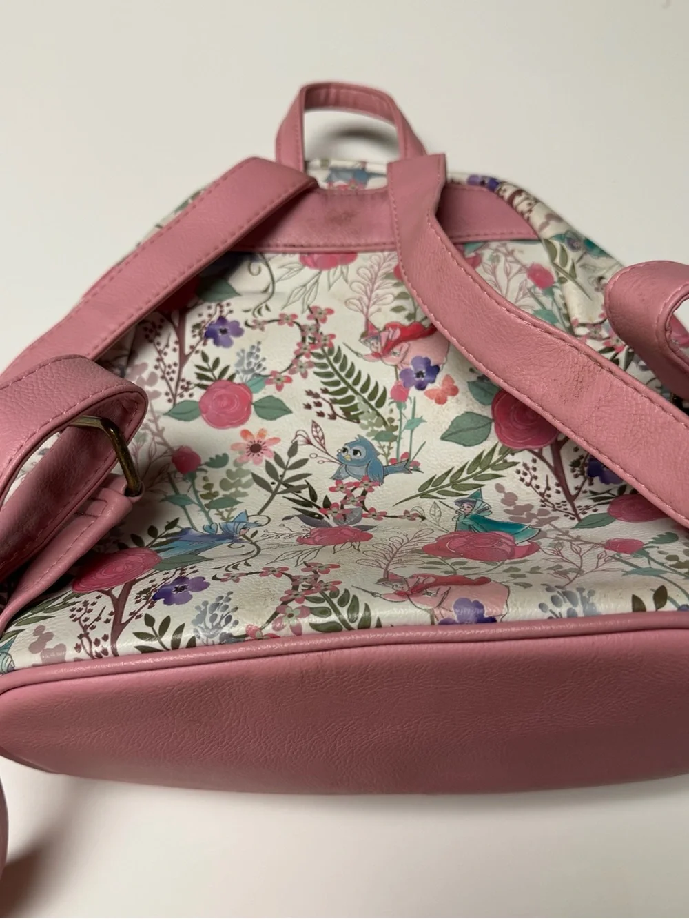 Loungefly Floral Mini Backpack in Pink, Cream, Blue and Green